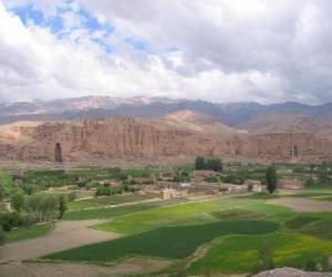 yapboz Kültürel Peyzaj ve Bamiyan Vadisi, Afganistan ve arkeolojik.